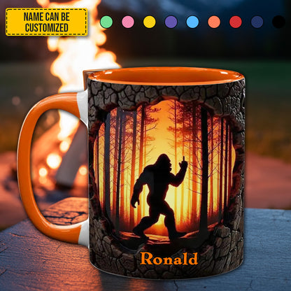 Funny Bigfoot Forest Fire Personalized Accent Mug