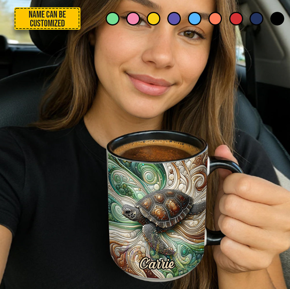Personalized Ocean Turtle Accent Mug