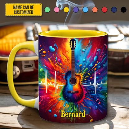 Guitar Colorful - Personalized Guitar Accent Mug