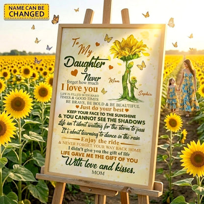 To My Daughter - Personalized Sunflower Canvas