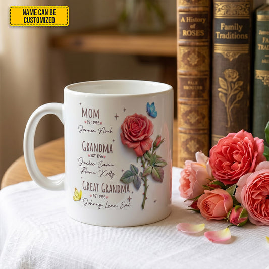 Generations Of Love – Personalized Family White Mug