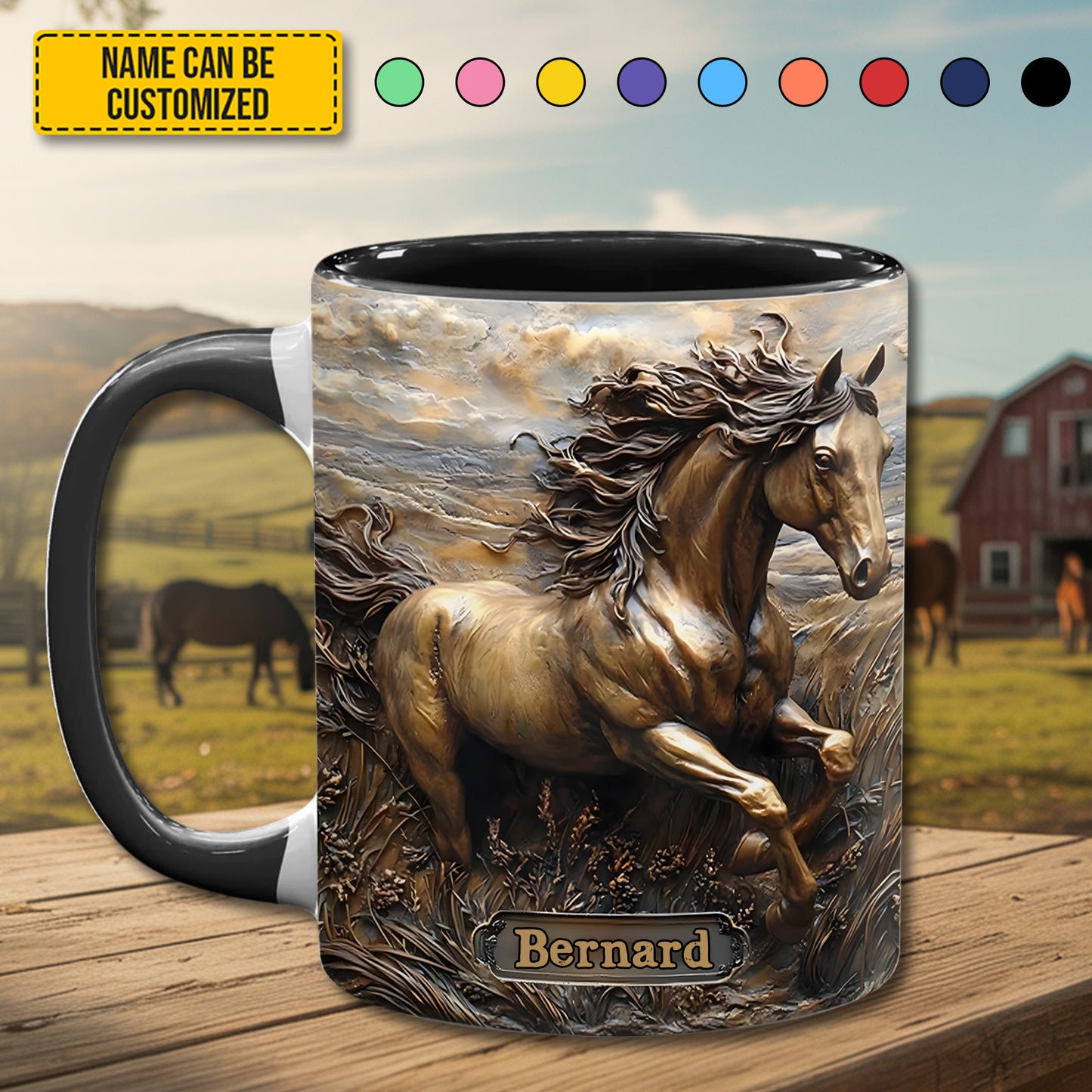Rustic Horse - Personalized Horse Accent Mug