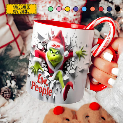 Grumpy Christmas Monster – Personalized Funny Accent Mug