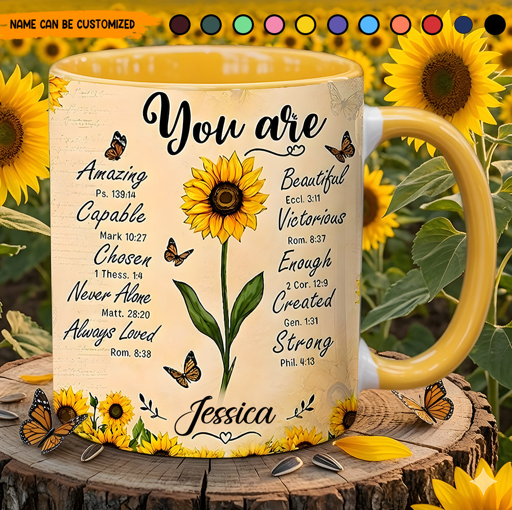 Personalized Sunflower Christian Accent Mug