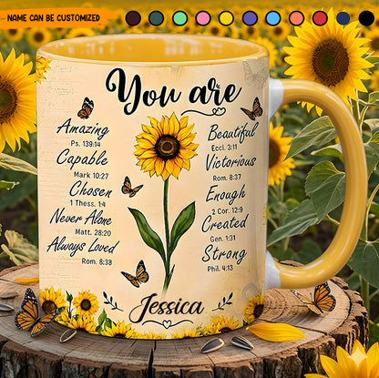 Personalized Sunflower Christian Accent Mug