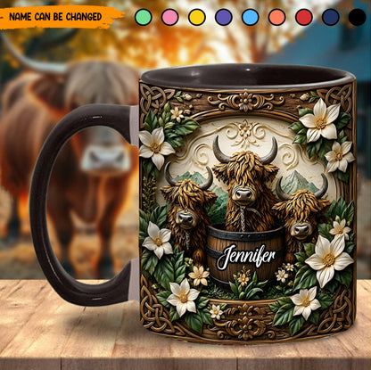 Highland Cow - Personalized Cow Accent Mug