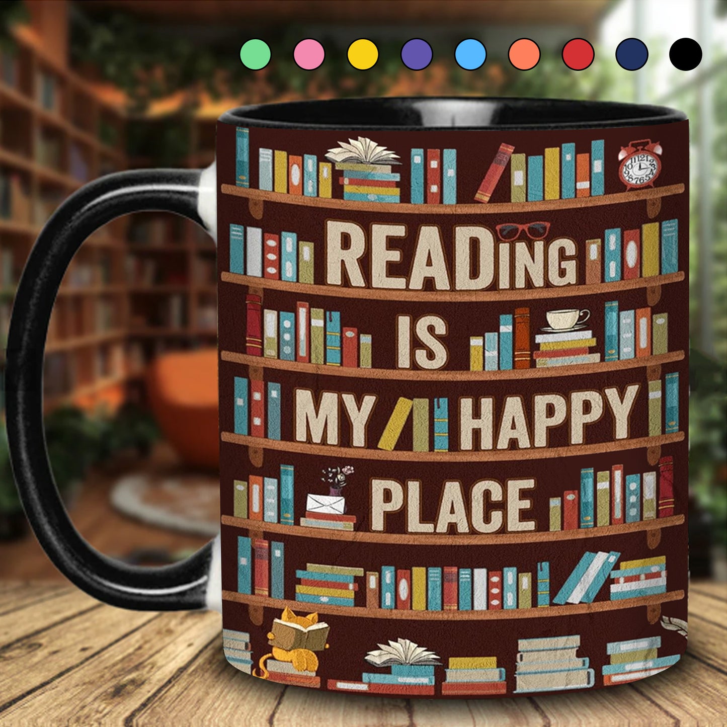 Reading Is My happy Place - Book Accent Mug