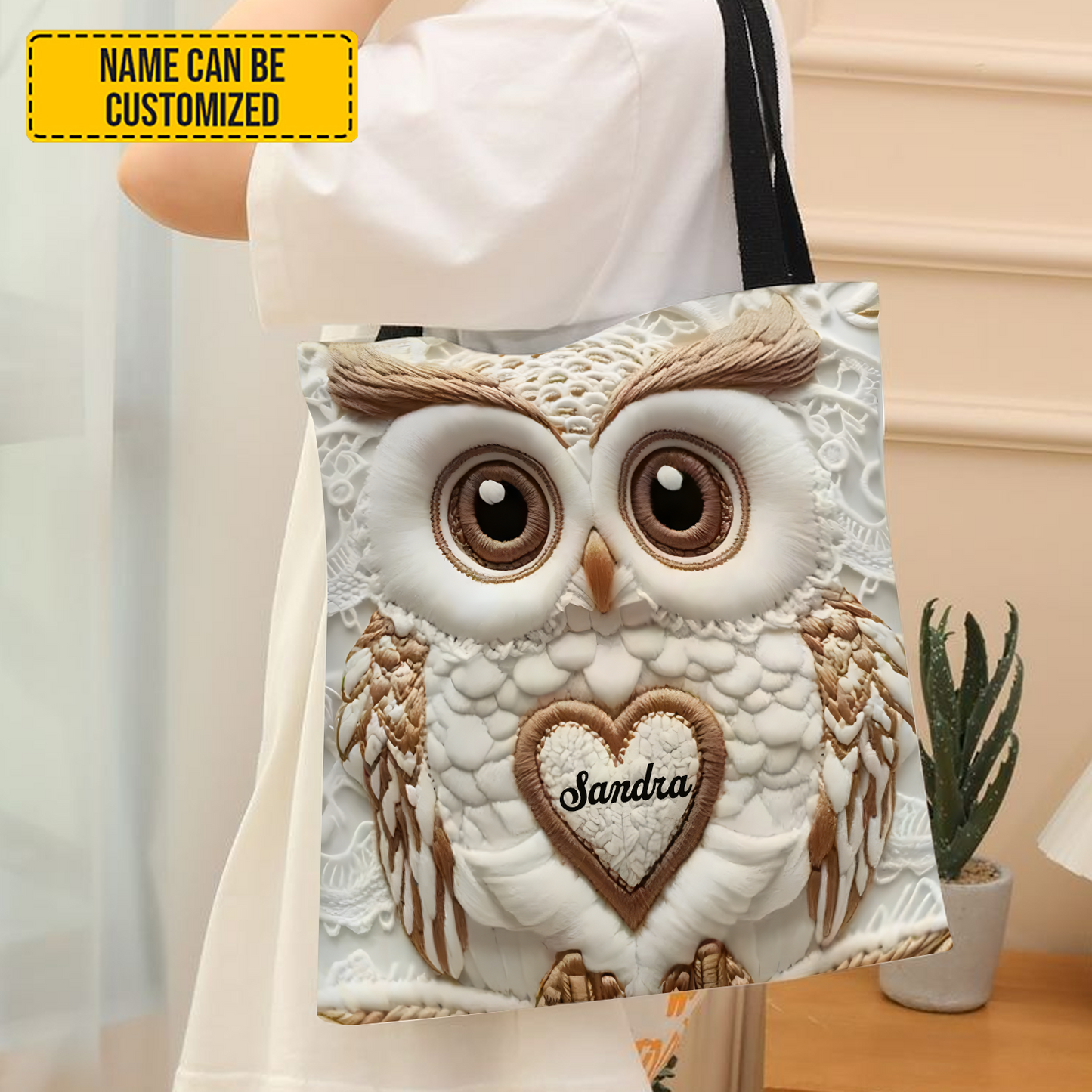 Beautiful Owl - Personalized Owl Tote Bag