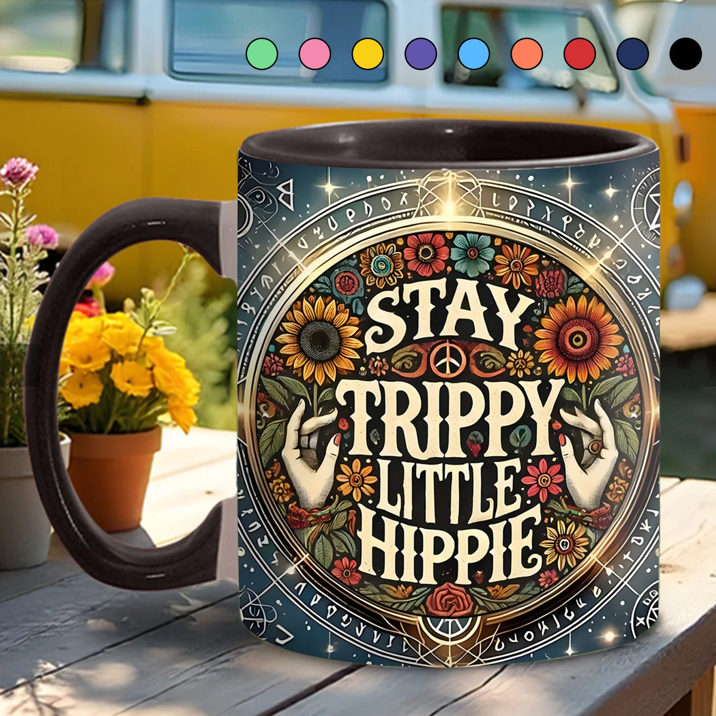 Stay Trippy Little Hippie - Personalized Accent Mug