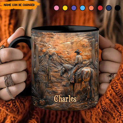 Lone Desert Cowboy – Personalized Accent Mug