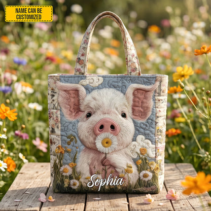 Personalized Cute Piggy Tote Bag