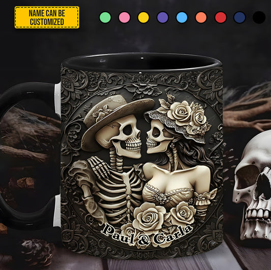 Skull Couple - Personalized Couple Accent Mug