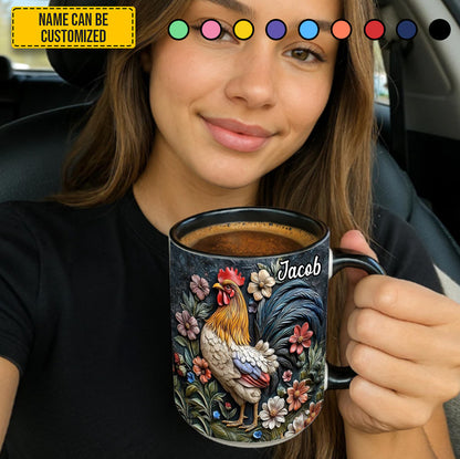 Chicken Rooster - Personalized Accent Mug