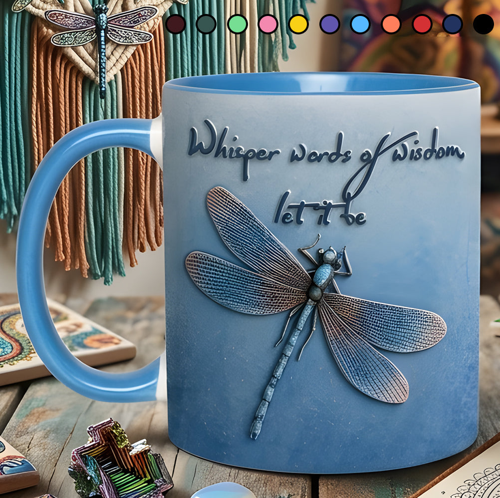 Whisper Words Of Wisdom - Dragonfly Accent Mug