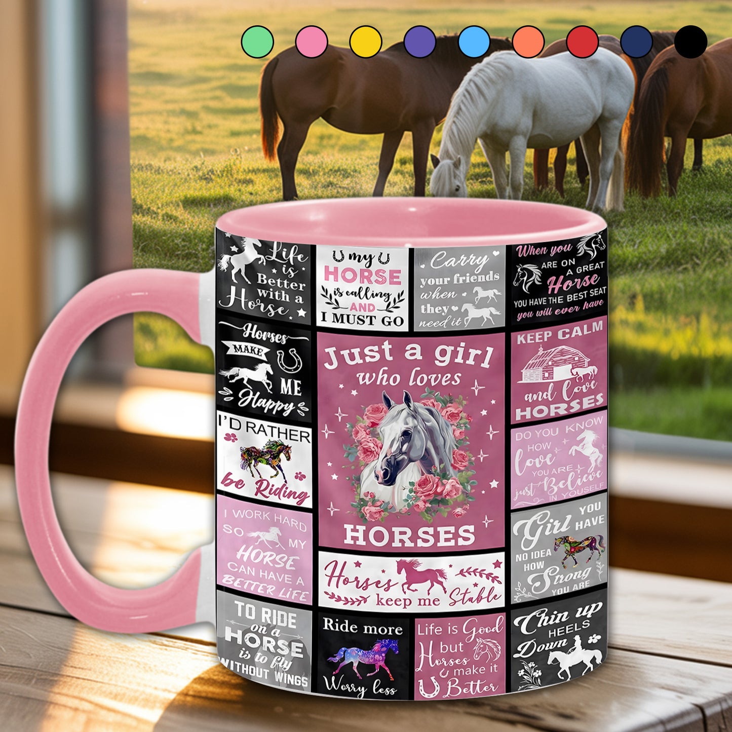 Just A Girl Who Loves Horses - Horse Accent Mug
