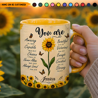 Personalized Sunflower Christian Accent Mug