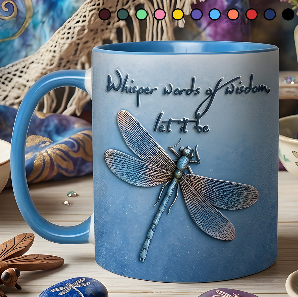 Whisper Words Of Wisdom - Dragonfly Accent Mug