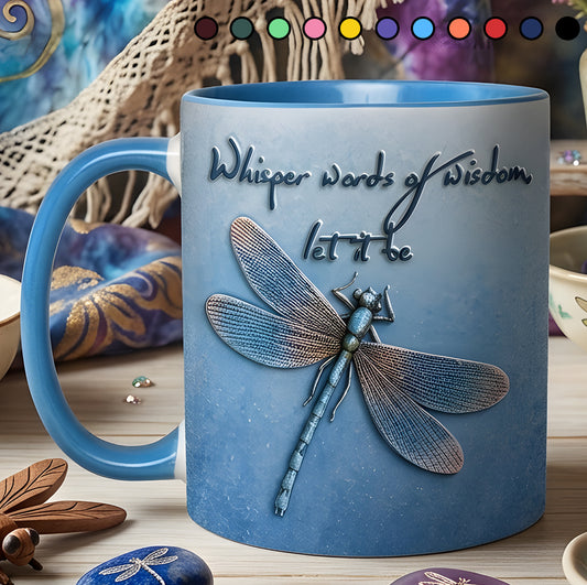 Whisper Words Of Wisdom - Dragonfly Accent Mug