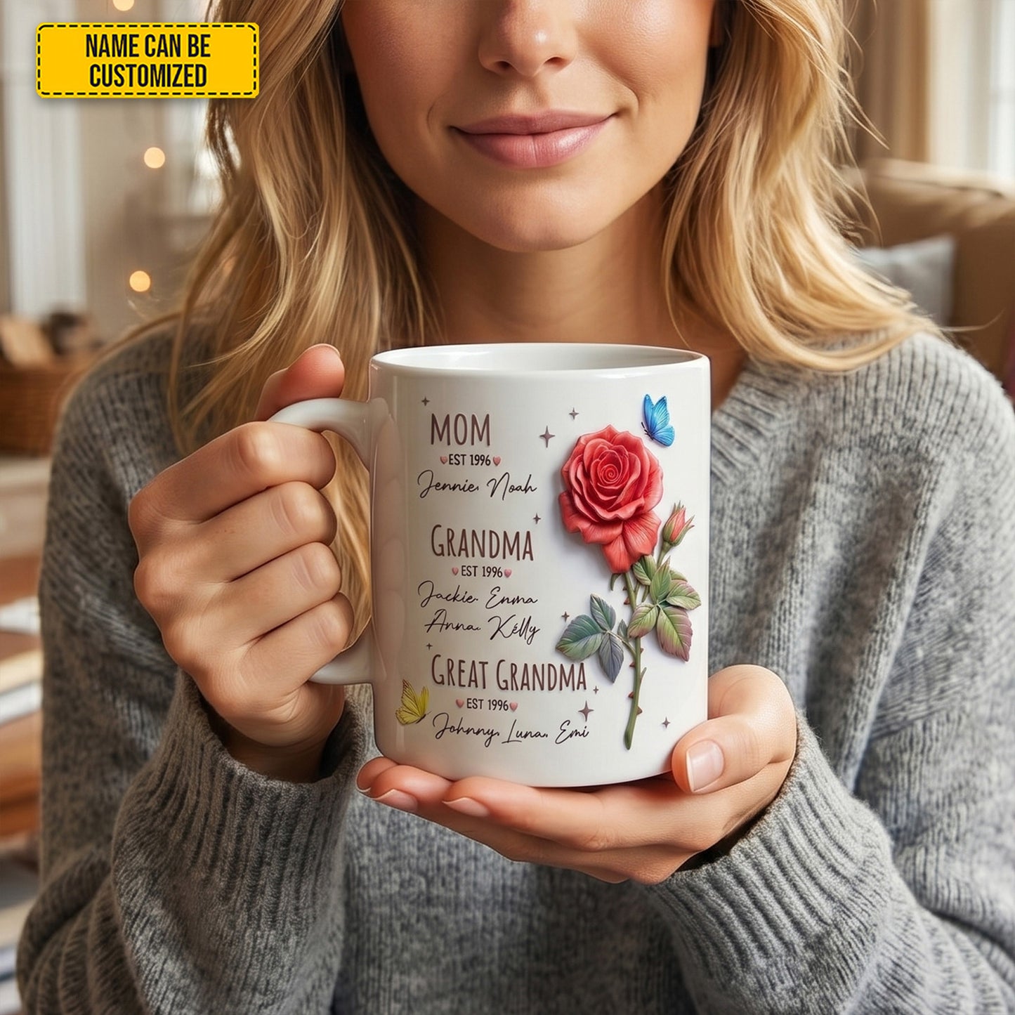 Generations Of Love – Personalized Family White Mug