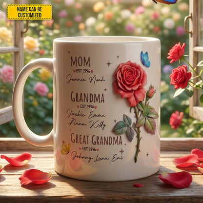 Generations Of Love – Personalized Family White Mug