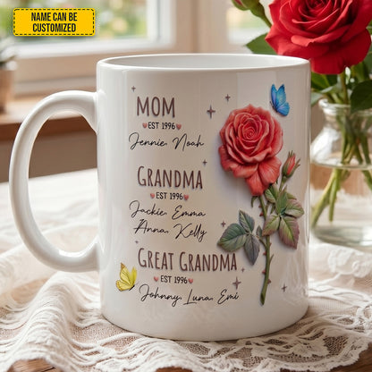 Generations Of Love – Personalized Family White Mug
