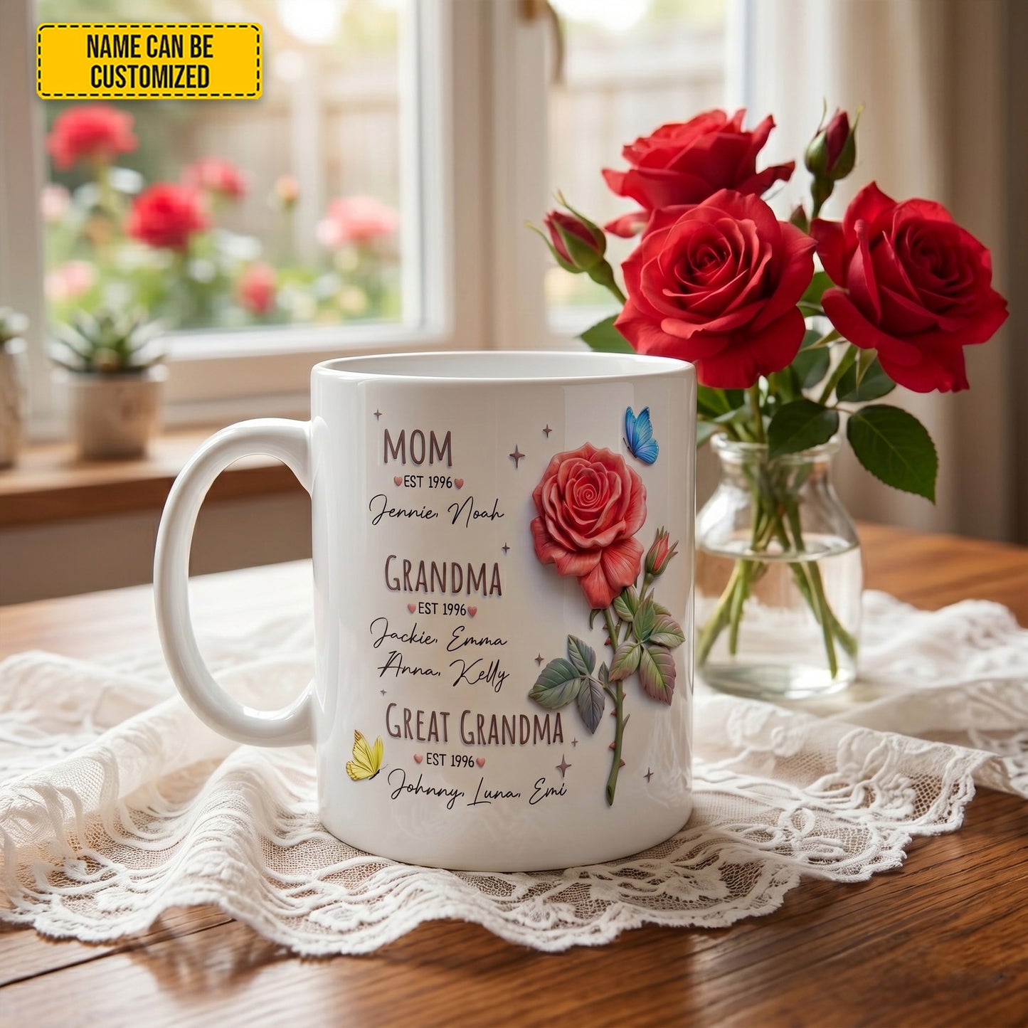 Generations Of Love – Personalized Family White Mug