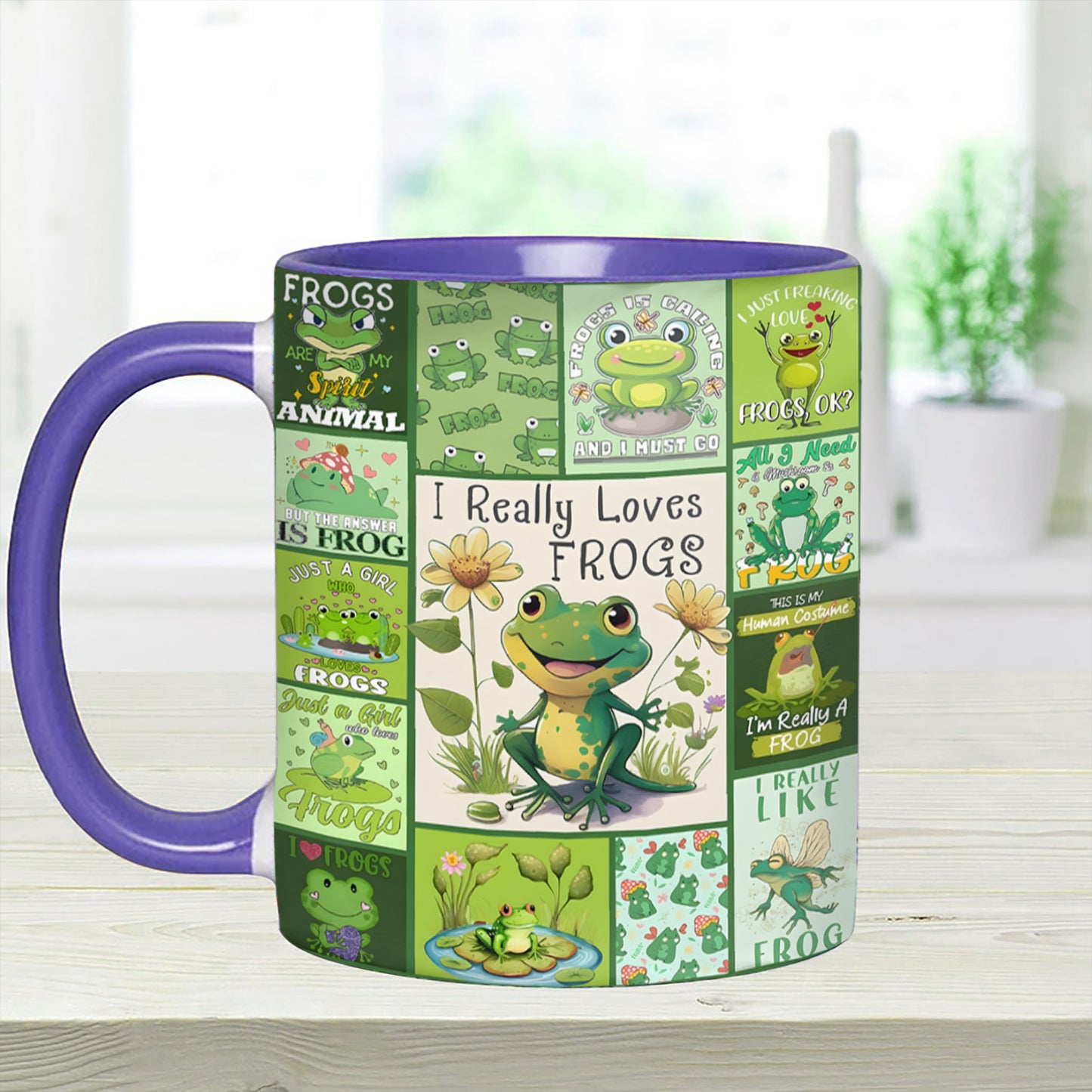 I Really Love Frogs - Cute Frog Accent Mug