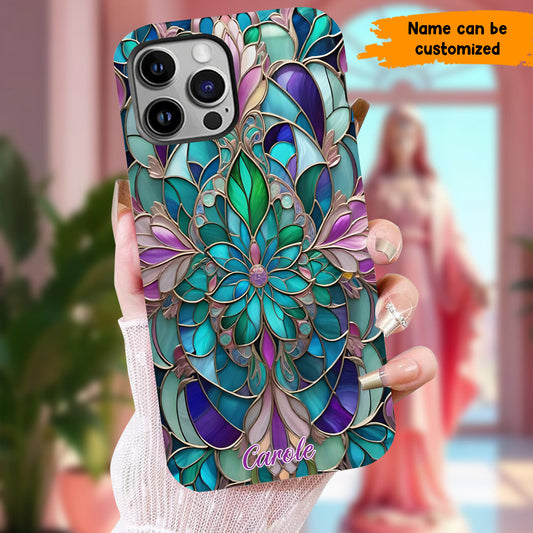 Personalized Stained Glass Mandala Phone Case