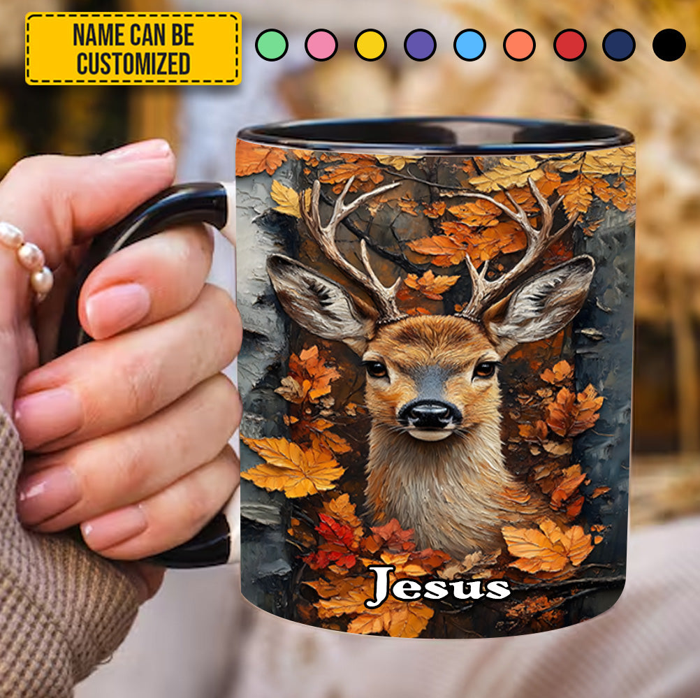 Autumn Stag – Personalized Deer Accent Mug