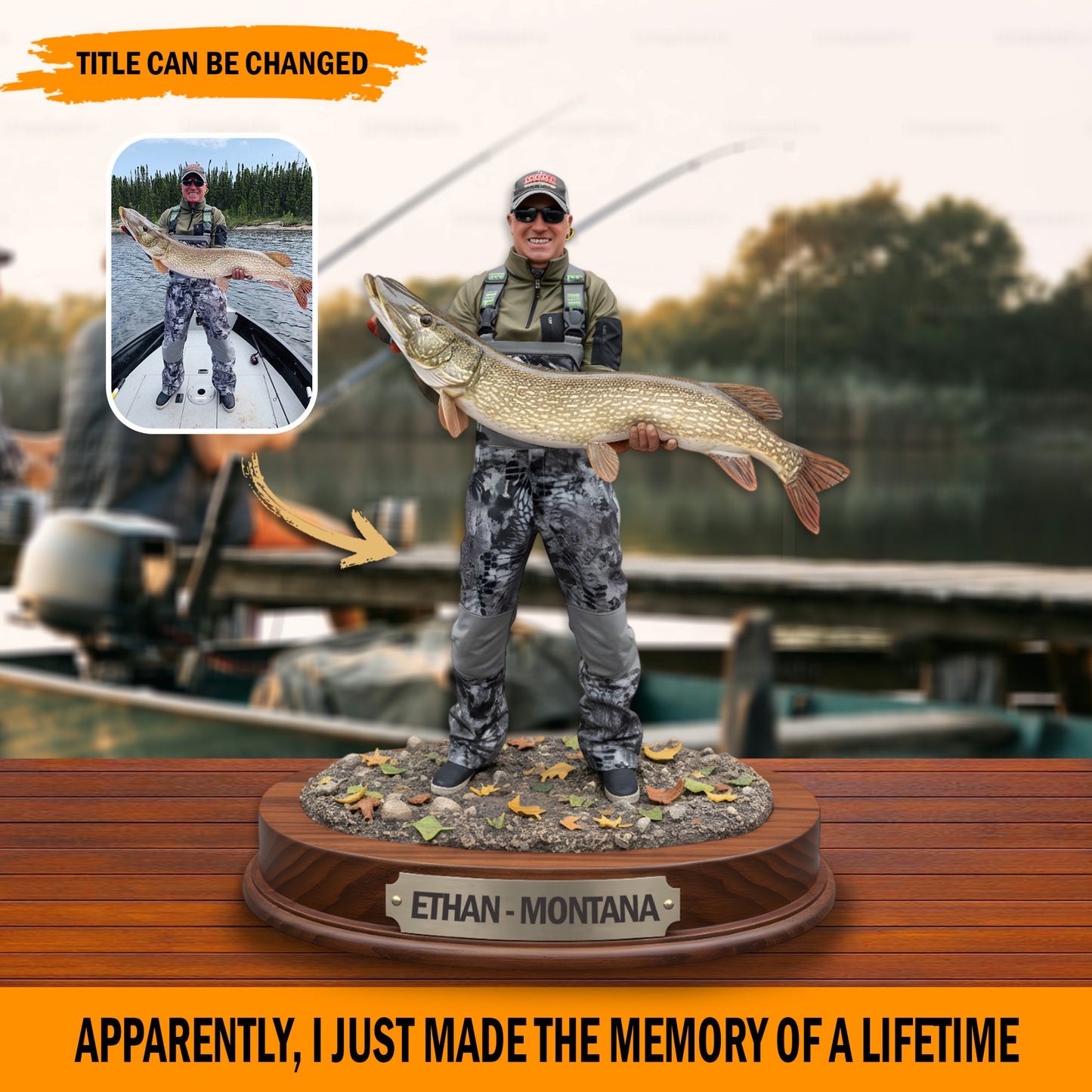 The Big Catch – Personalized Fishing Trophy Acrylic Plaque