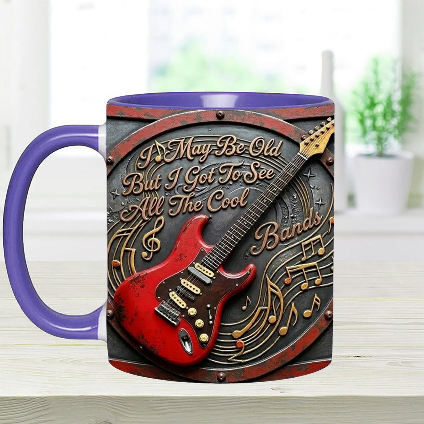 May Be Old But I Got To See All The Cool - Guitar Accent Mug