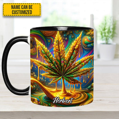 Personalized Colorful Psychedelic Weed Accent Mug