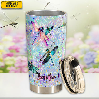 Sparkle Dragonfly - Personalized Dragonfly Tumbler