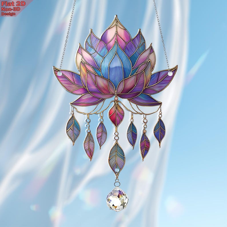 Lotus Flowers Acrylic Window Hanging