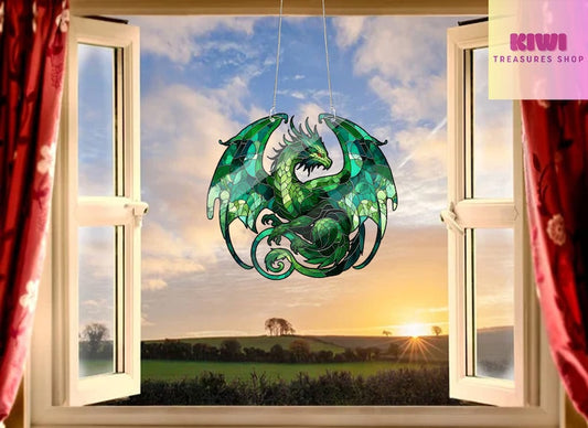 Green Dragon Acrylic Window Hanging