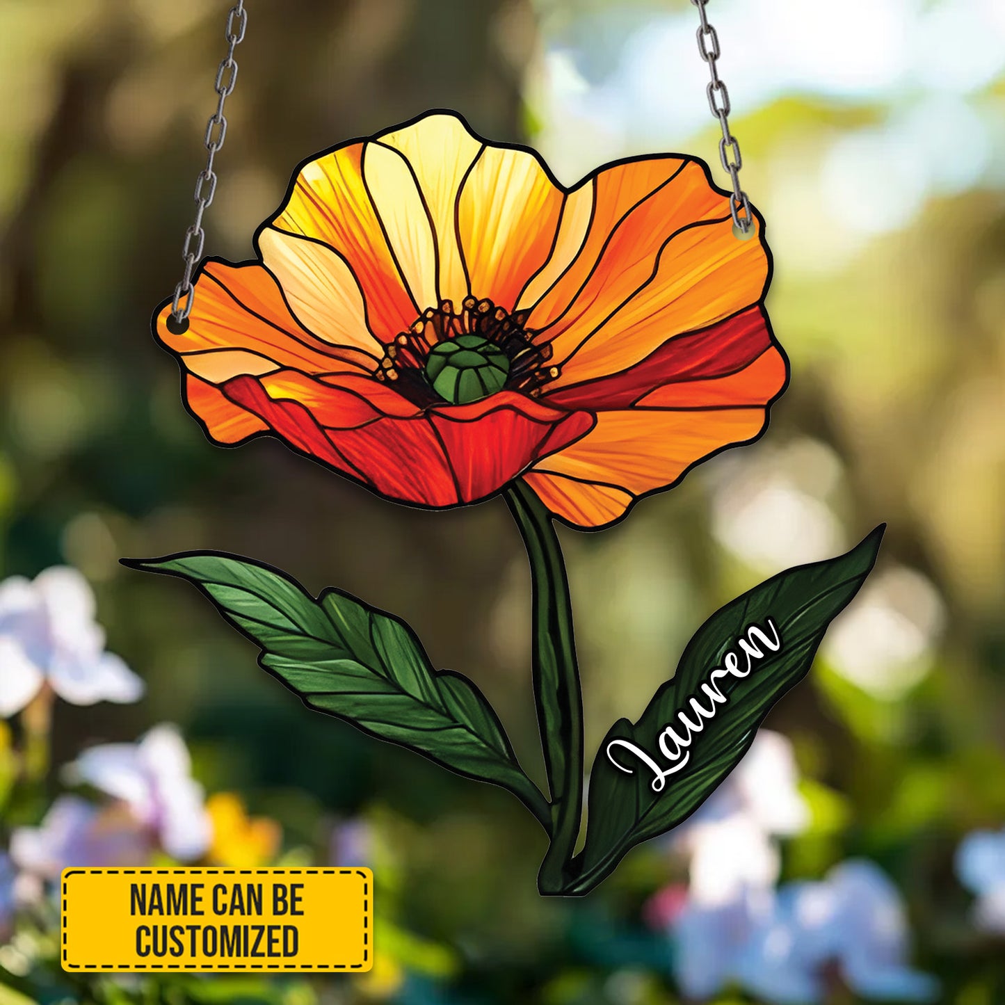 Birth Month Flower Acrylic Window- Hanging Decor
