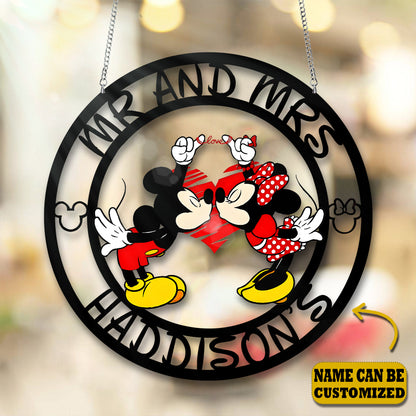 Love, Cute Mouse Couple Acrylic Window, Couple Window Hanging