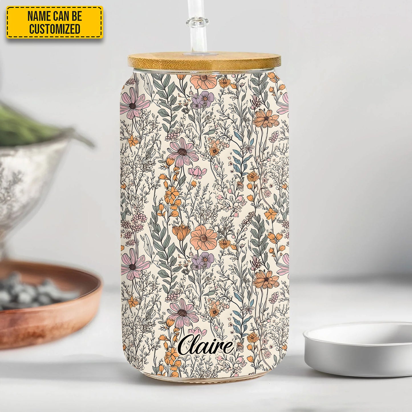 Wildflower Garden Glass - Personalized Tumbler Glass
