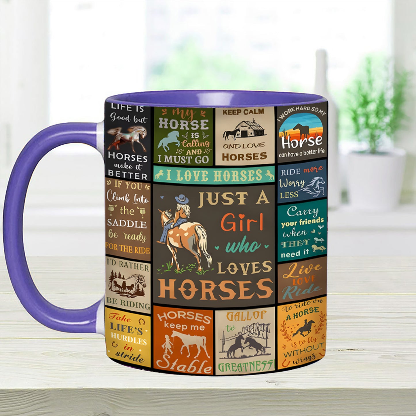 Just A Girl Who Loves Horses - Horse Accent Mug