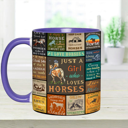 Just A Girl Who Loves Horses - Horse Accent Mug