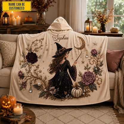 Personalized Witch Hooded Blanket