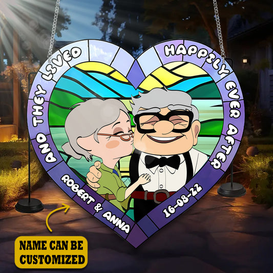 Old Couple Acrylic Window, Couple Acrylic Window Hanging