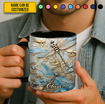 Dragonflies Accent Mug - Personalized Accent Mug
