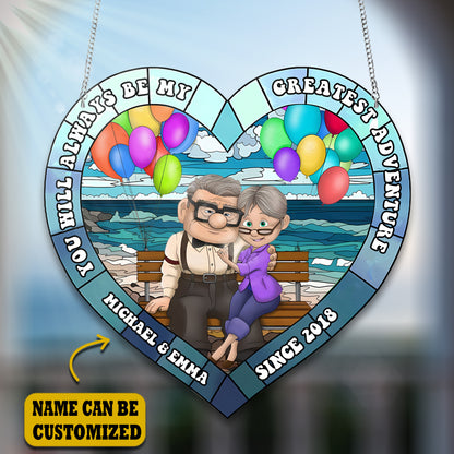 Old Couple Acrylic Window, Couple Acrylic Window Hanging