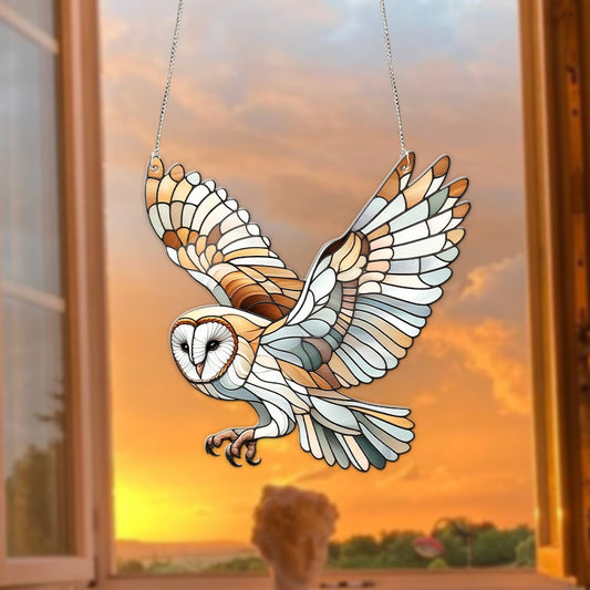 Barn Owl Acrylic Window Hanging