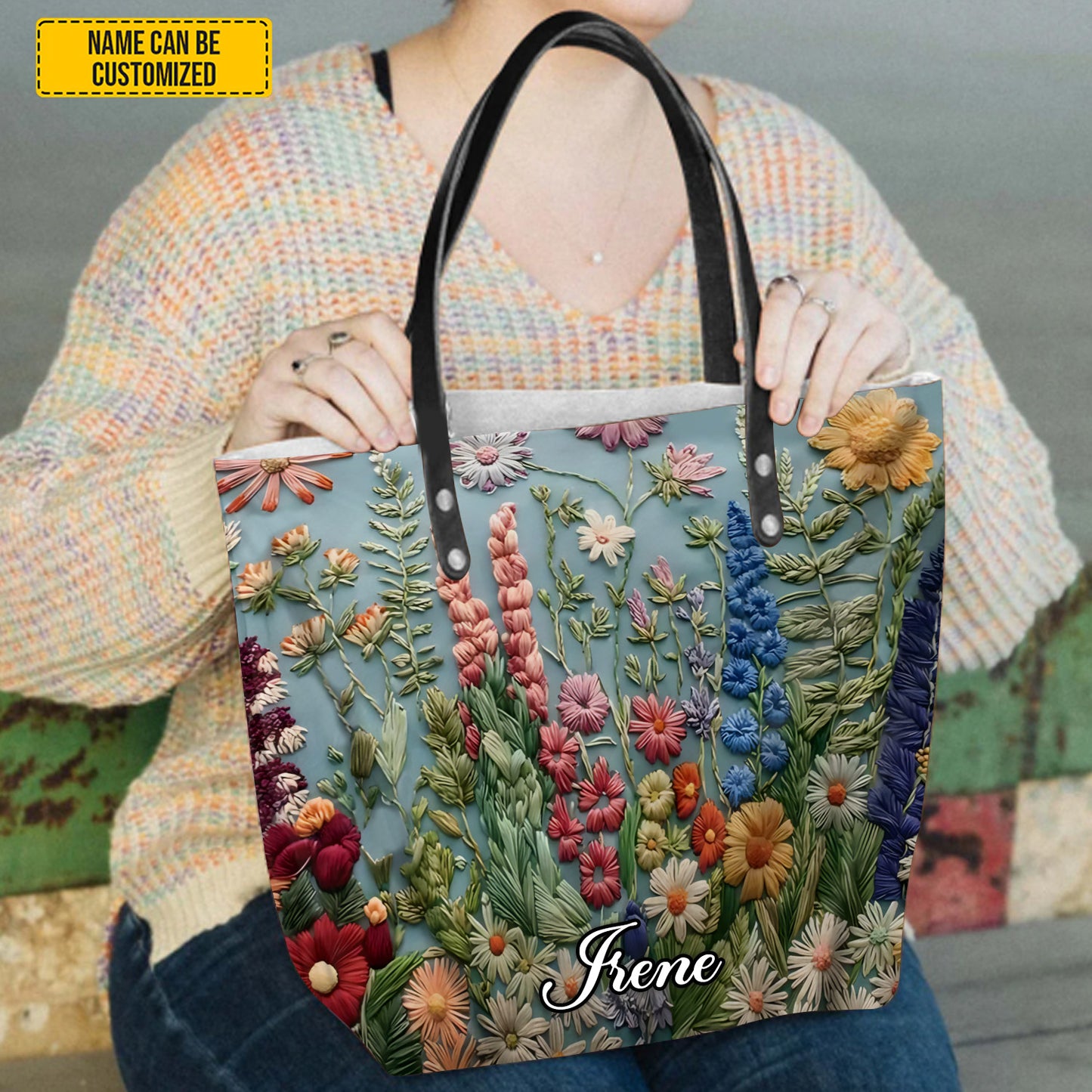 Love Flowers Tote Bag - Personalized Tote Bag