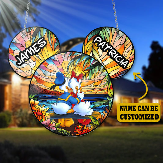 Cute Duck Couple Acrylic Window, Couple Window Hanging