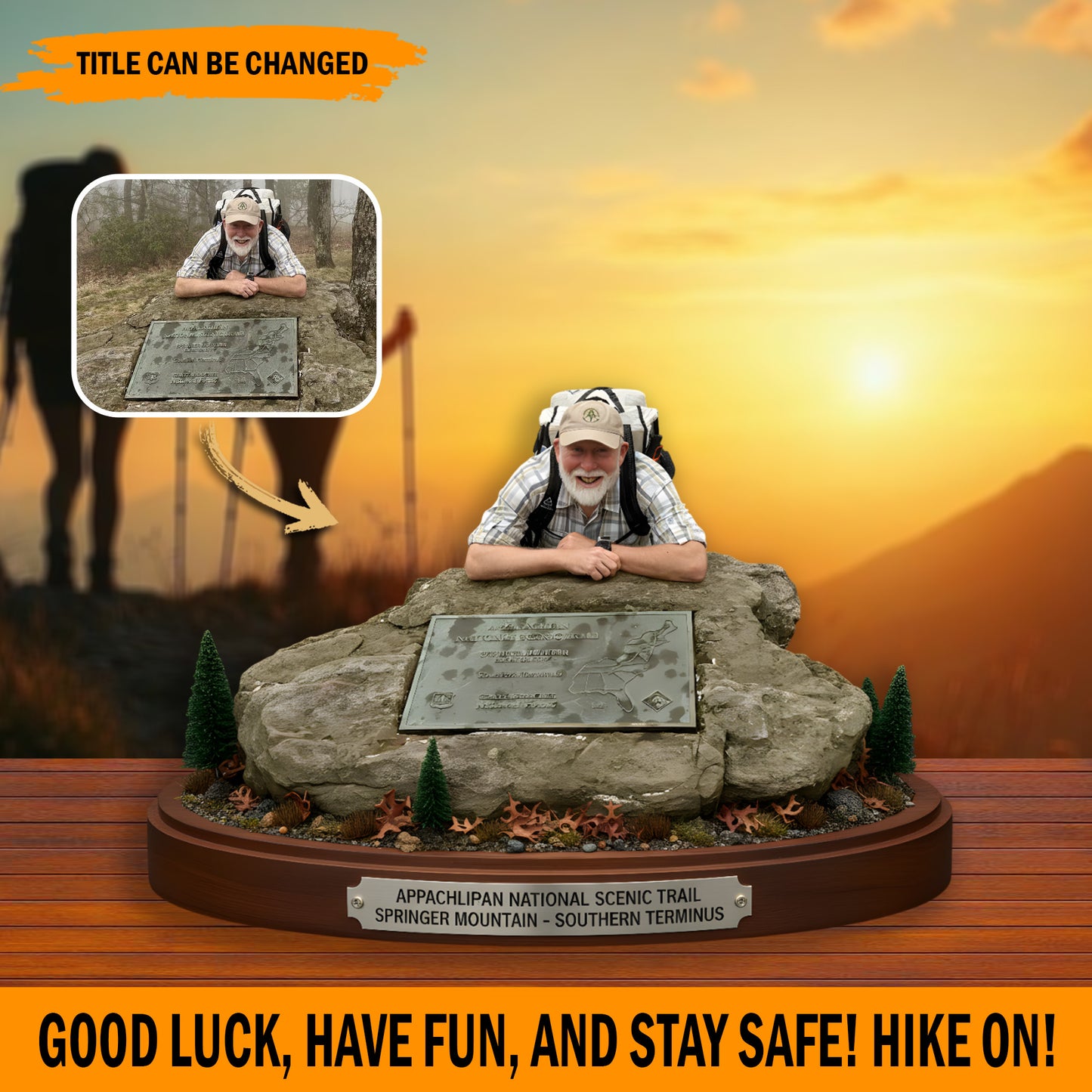 Hiking, Camping, Backpacking, Outdoor – Personalized Photo Acrylic Plaque