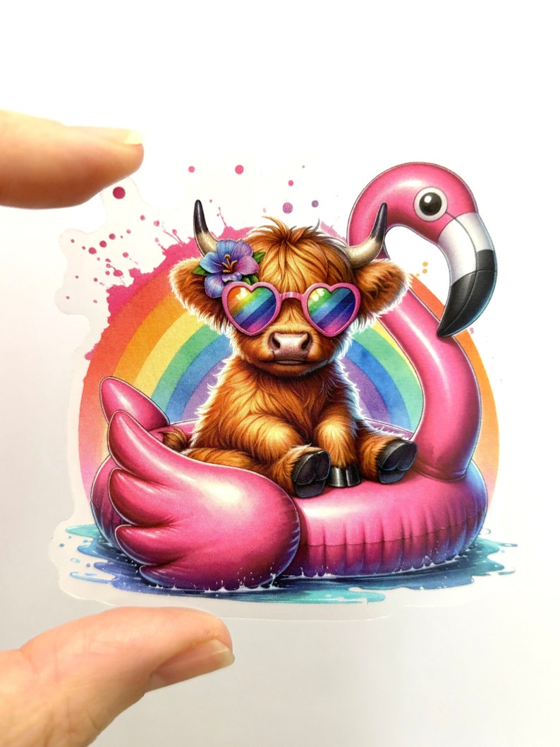 Highland Cow Summer Sticker