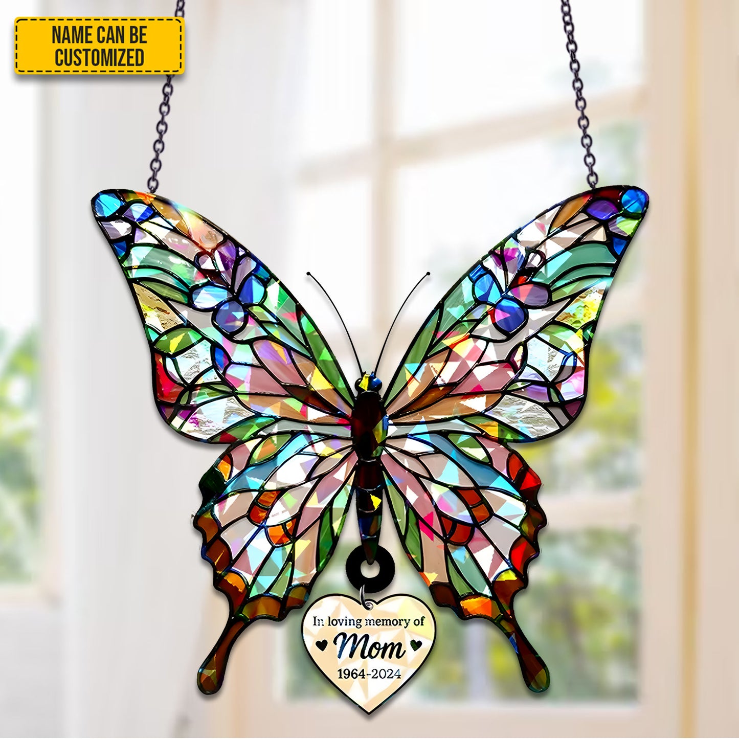 Personalized Butterfly Memorial Acrylic Window Hologram